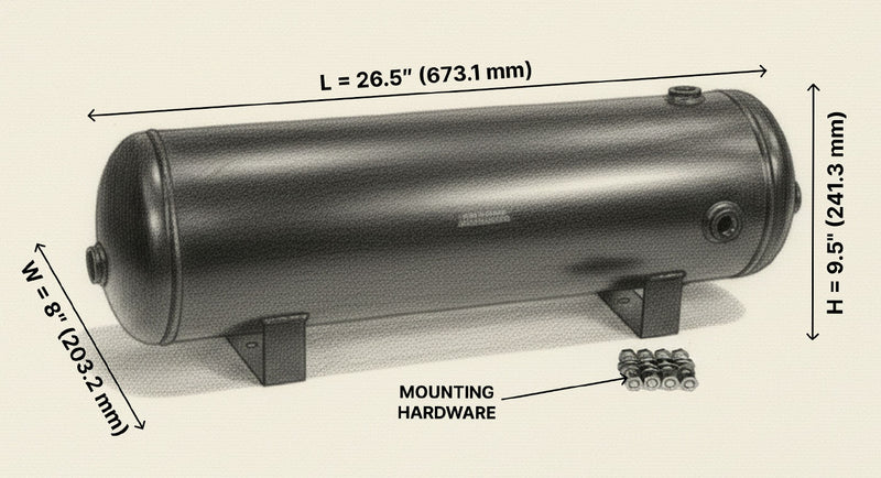 5 Gallon 7 Port Steel Air Tank