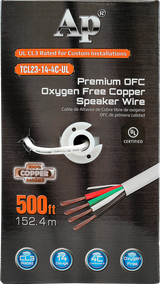 Premium 14 Gauge Oxygen Free Copper Speaker Wire (TCL23-14-4C-UL) Audiopipe