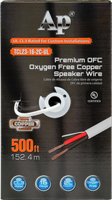 Premium 16 Gauge Oxygen Free Copper Speaker Wire (TCL23-16-2C-UL) Audiopipe