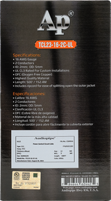 Premium 16 Gauge Oxygen Free Copper Speaker Wire (TCL23-16-2C-UL) Audiopipe