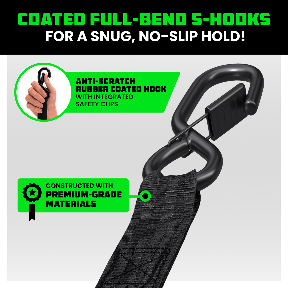 2" x 20' Ratchet Strap Extensions (2-Pack)