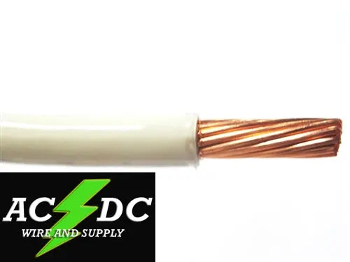 THHN 6 AWG GAUGE WHITE NYLON PVC STRANDED COPPER BUILDING WIRE PER FT AC/DC WIRE AND SUPPLY