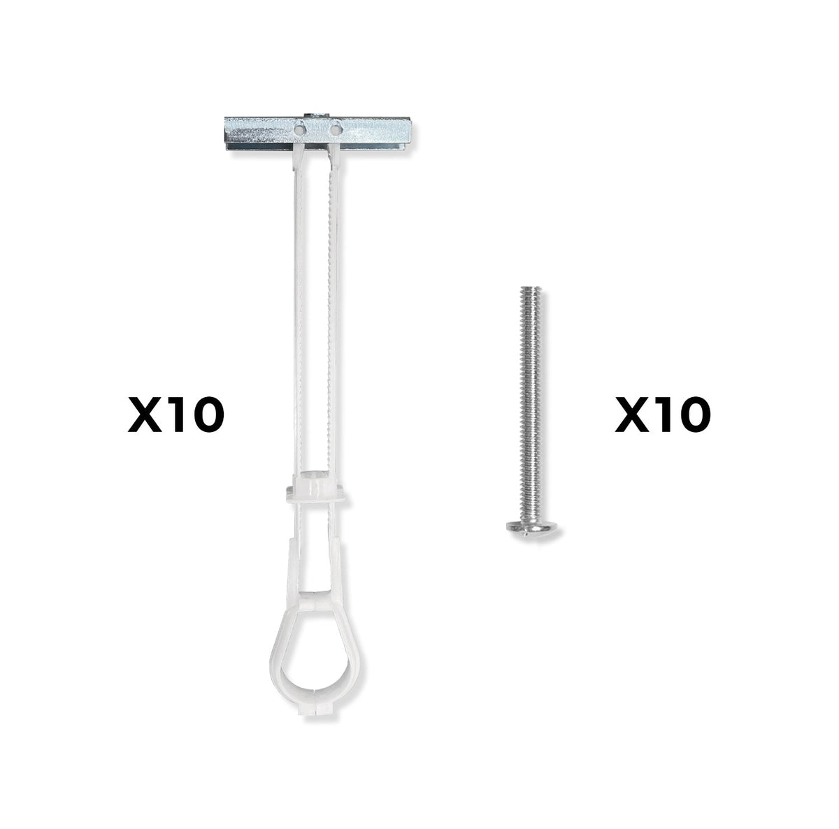 10-Pack 1/4"-20 Quick Channel Toggle Anchors with Bolts