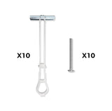 10-Pack 1/4"-20 Quick Channel Toggle Anchors with Bolts