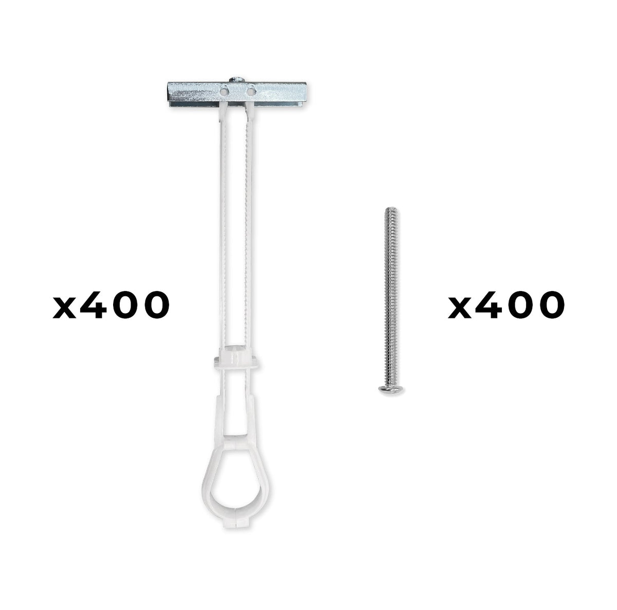 400-Pack 3/16"-24 Quick Channel Toggle Anchors with Bolts