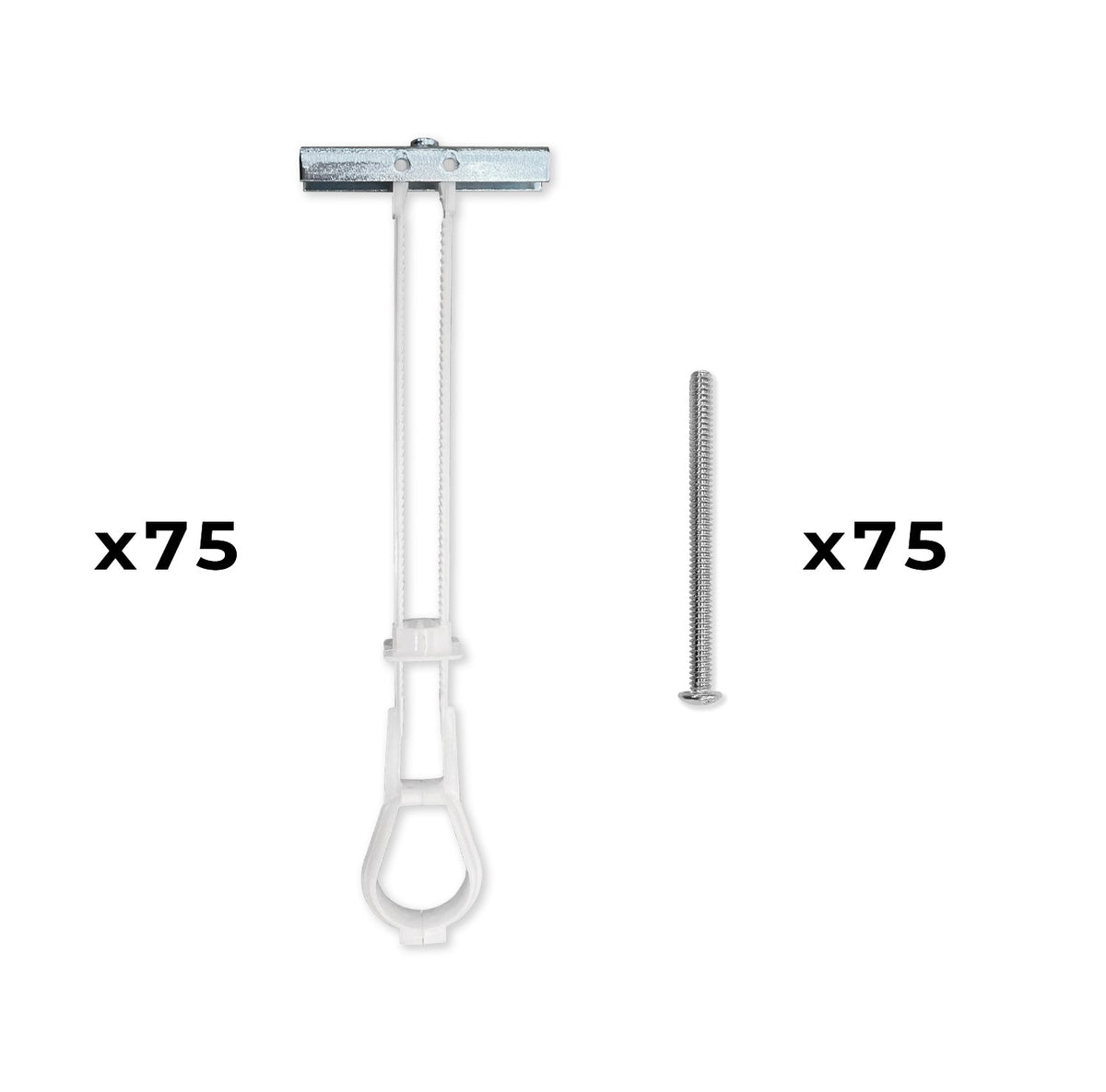 75-Pack 3/16"-24 Quick Channel Toggle Anchors with Bolts