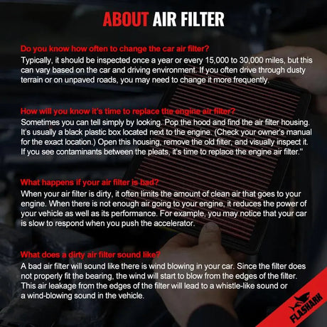 Air Filter for 1998-2003 Honda Accord |Honda Acura CL/TL Reusable & Washable Replacement High Flow Flashark