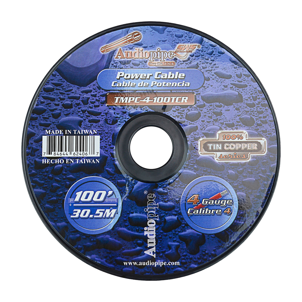 Marine 4 Gauge Power Cable (TMPC-4-100TCR) Audiopipe