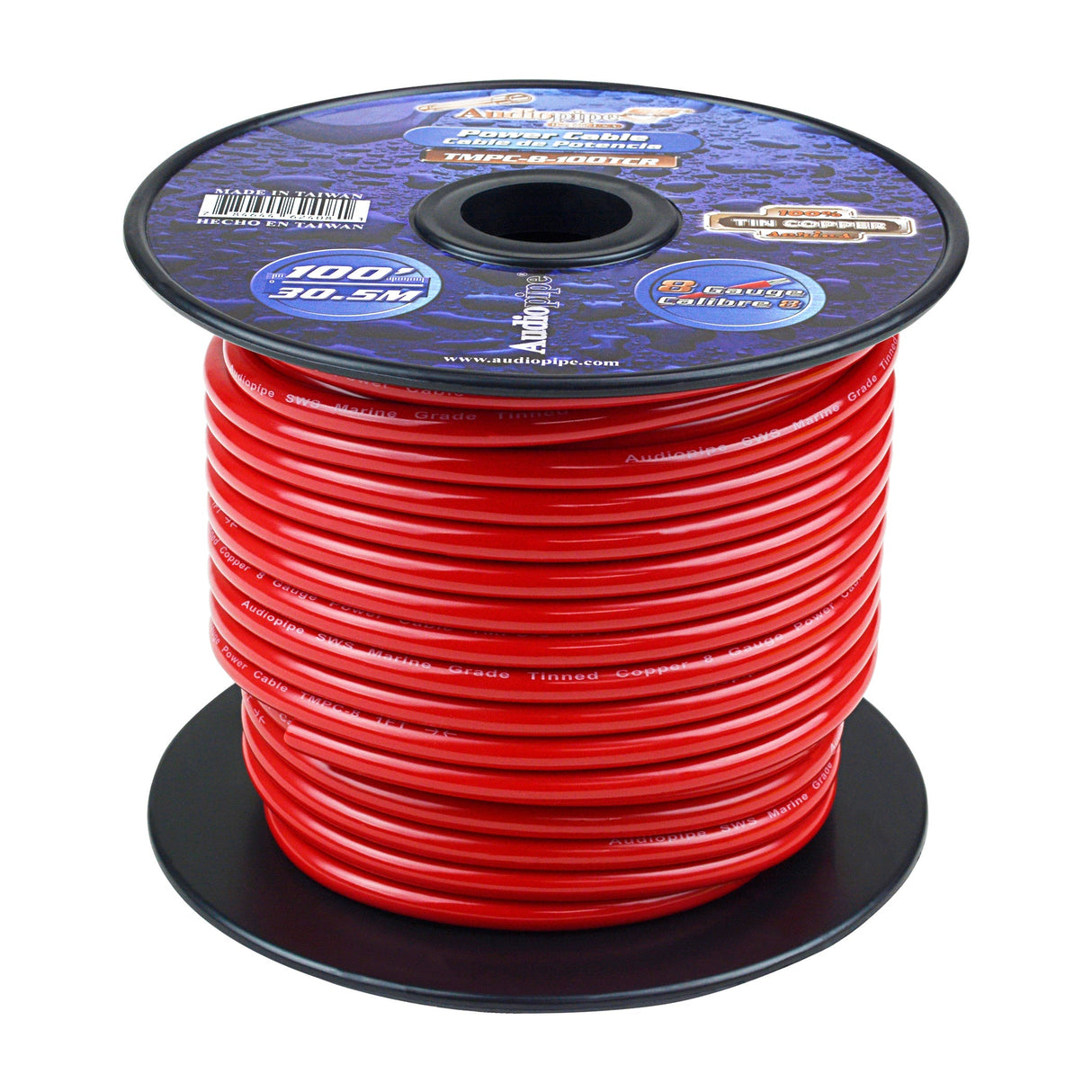 Marine 8 Gauge Power Cable (TMPC-8-100TCR) Audiopipe