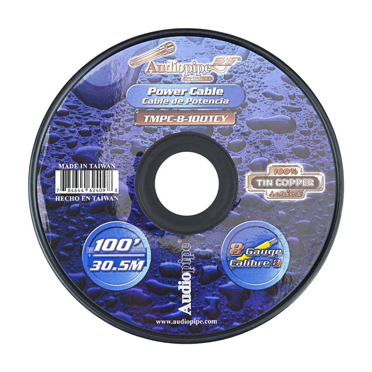 Marine 8 Gauge Power Cable (TMPC-8-100TCY) Audiopipe