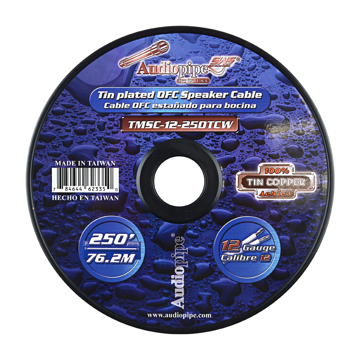 TMSC-12-250TC Flexible PVC Tin Copper-Plated OFC Speaker Wire 12 AWG Audiopipe