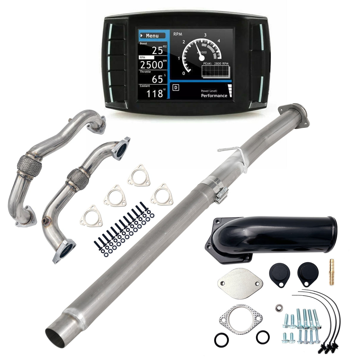 2008-2010 6.4L Ford Powerstroke 4" DPF/DEF/EGR Delete All-in-One Kit TruckTok