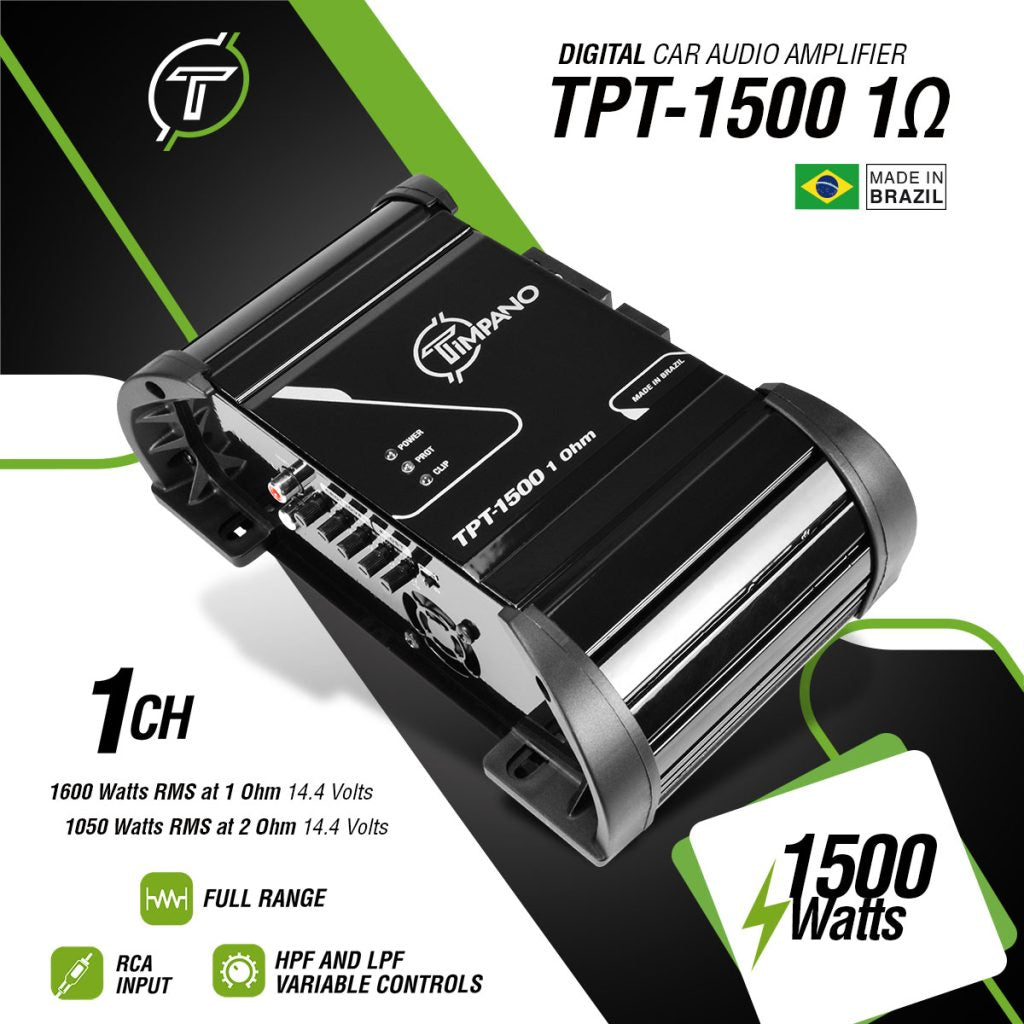 Timpano 1500 Watts Car Audio Amplifier Fullrange TPT-1500 2 Ohm Timpano