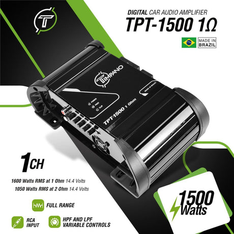 Timpano 1500 Watts Car Audio Amplifier Fullrange TPT-1500 2 Ohm Timpano
