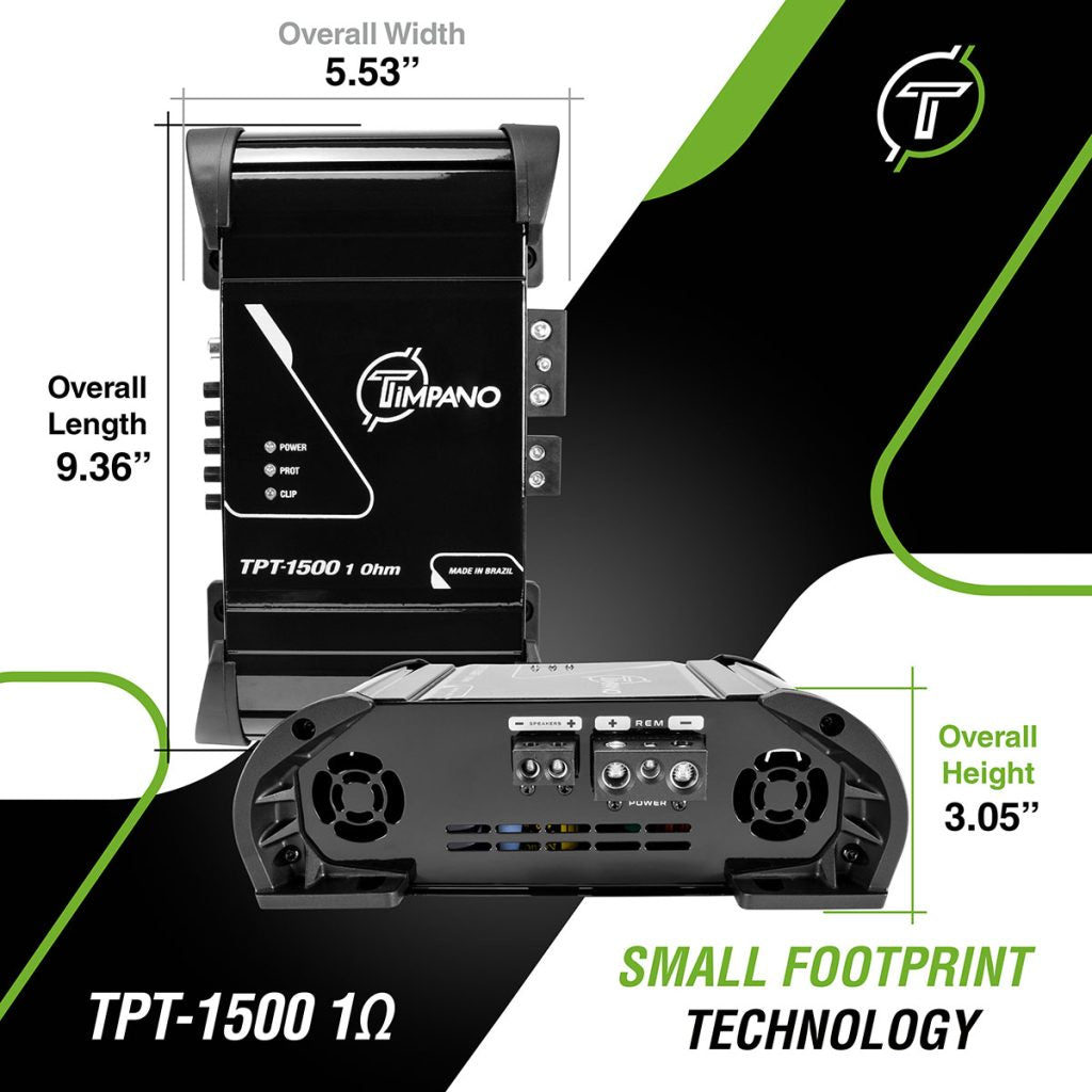 Timpano 1500 Watts Car Audio Amplifier Fullrange TPT-1500 1 Ohm Timpano