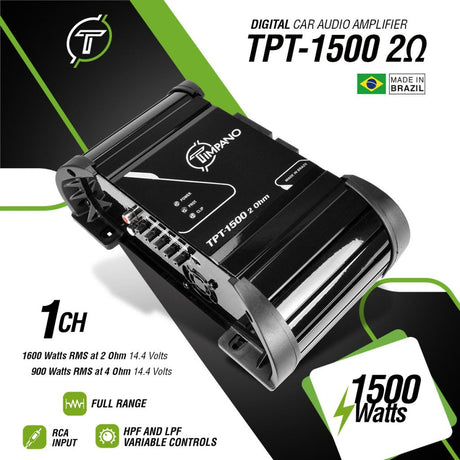 Timpano 1500 Watts Car Audio Amplifier Fullrange TPT-1500 2 Ohm Timpano