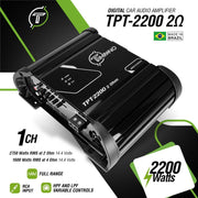 Timpano TPT-2200 2 Ohm 2200 Watts Car Audio Amplifier Timpano