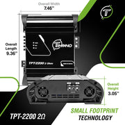 Timpano TPT-2200 2 Ohm 2200 Watts Car Audio Amplifier Timpano