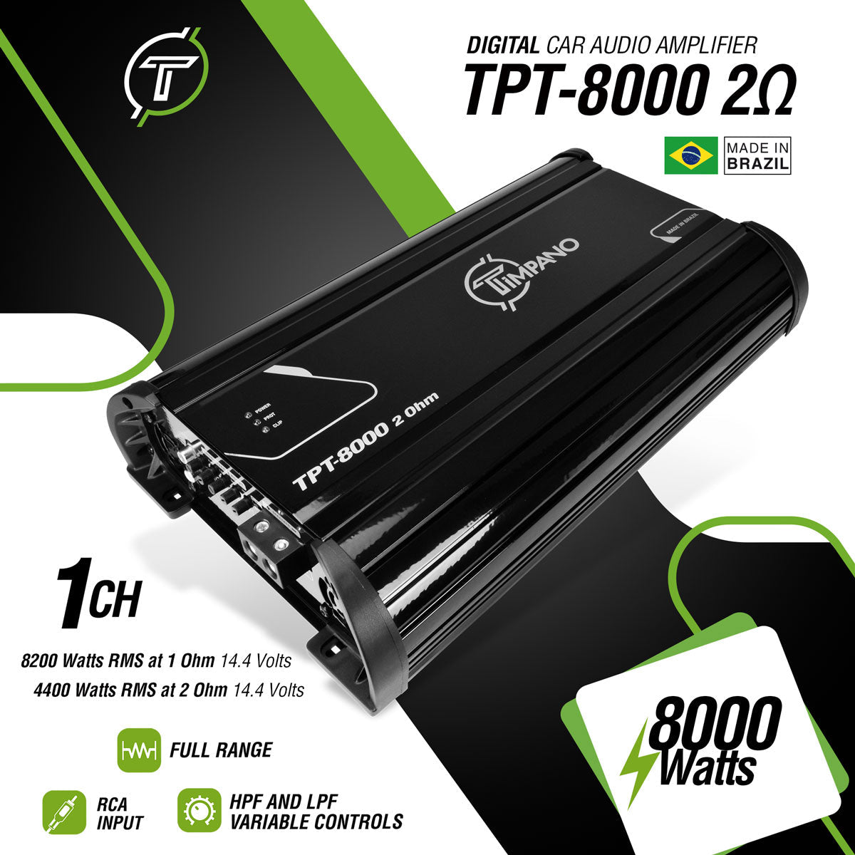 TPT-8000 2 Ohm Amplifier Timpano Audio