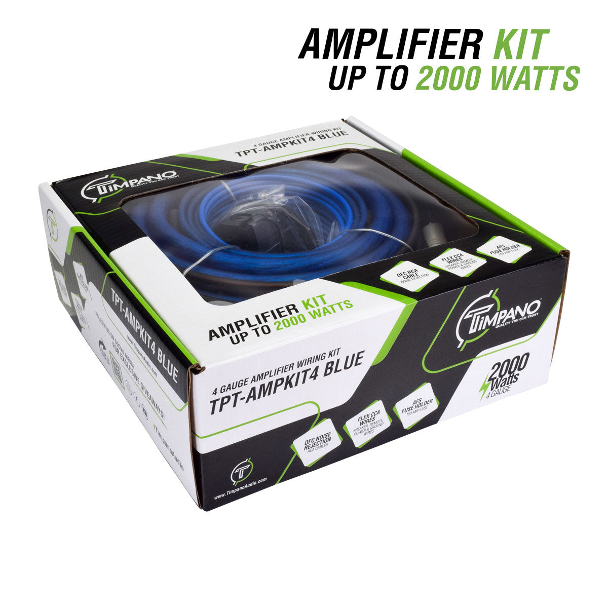 TPT-AMPKIT4 BLUE Amplifier Wiring Kit Timpano Audio