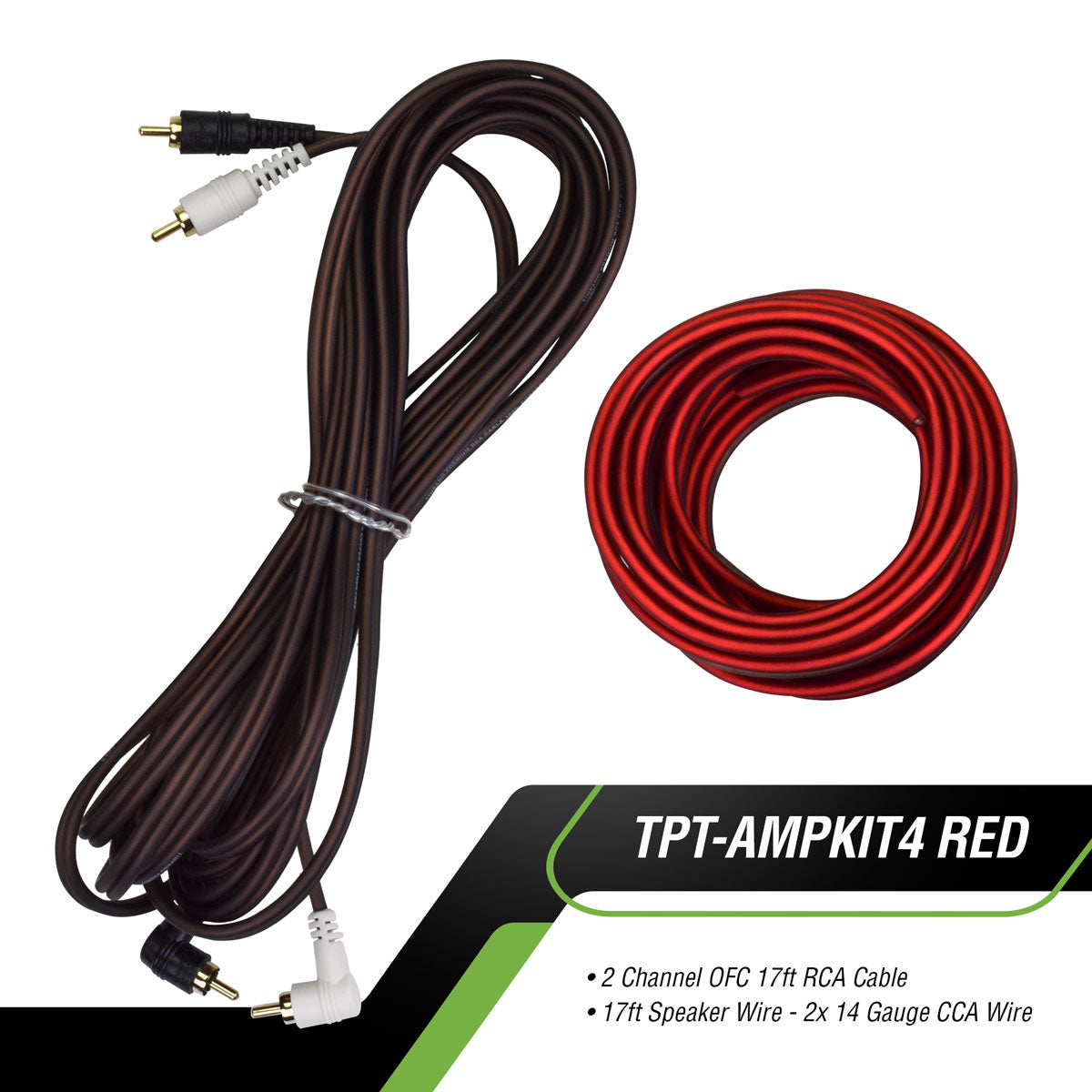 TPT-AMPKIT4 RED Amplifier Wiring Kit Timpano Audio