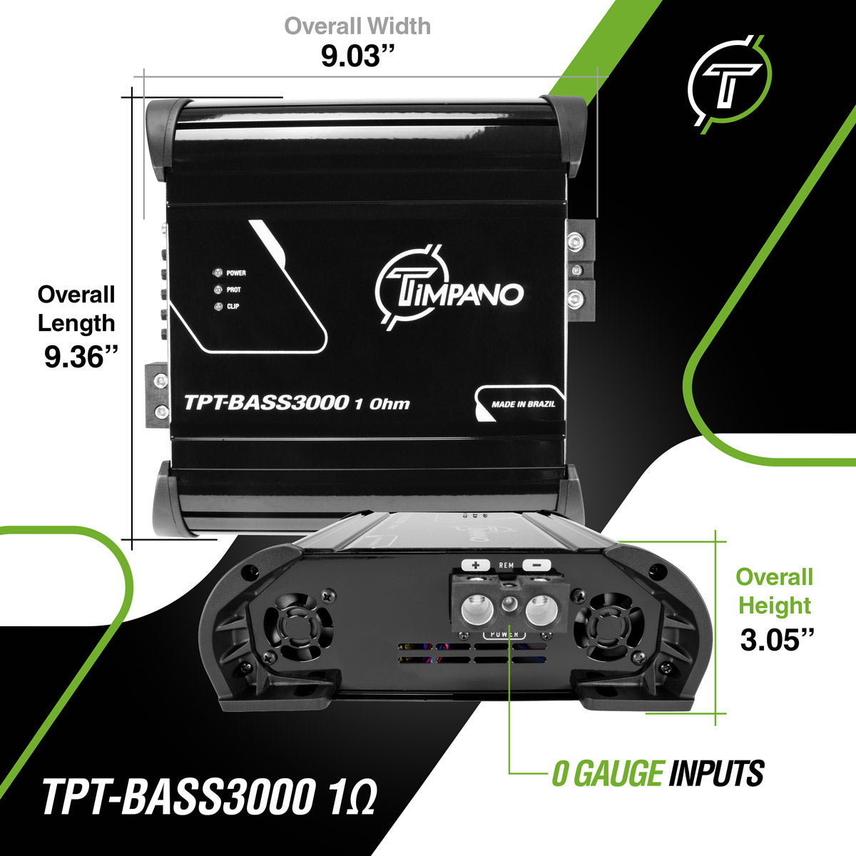 TPT-BASS3000 1 Ohm Amplifier Timpano Audio
