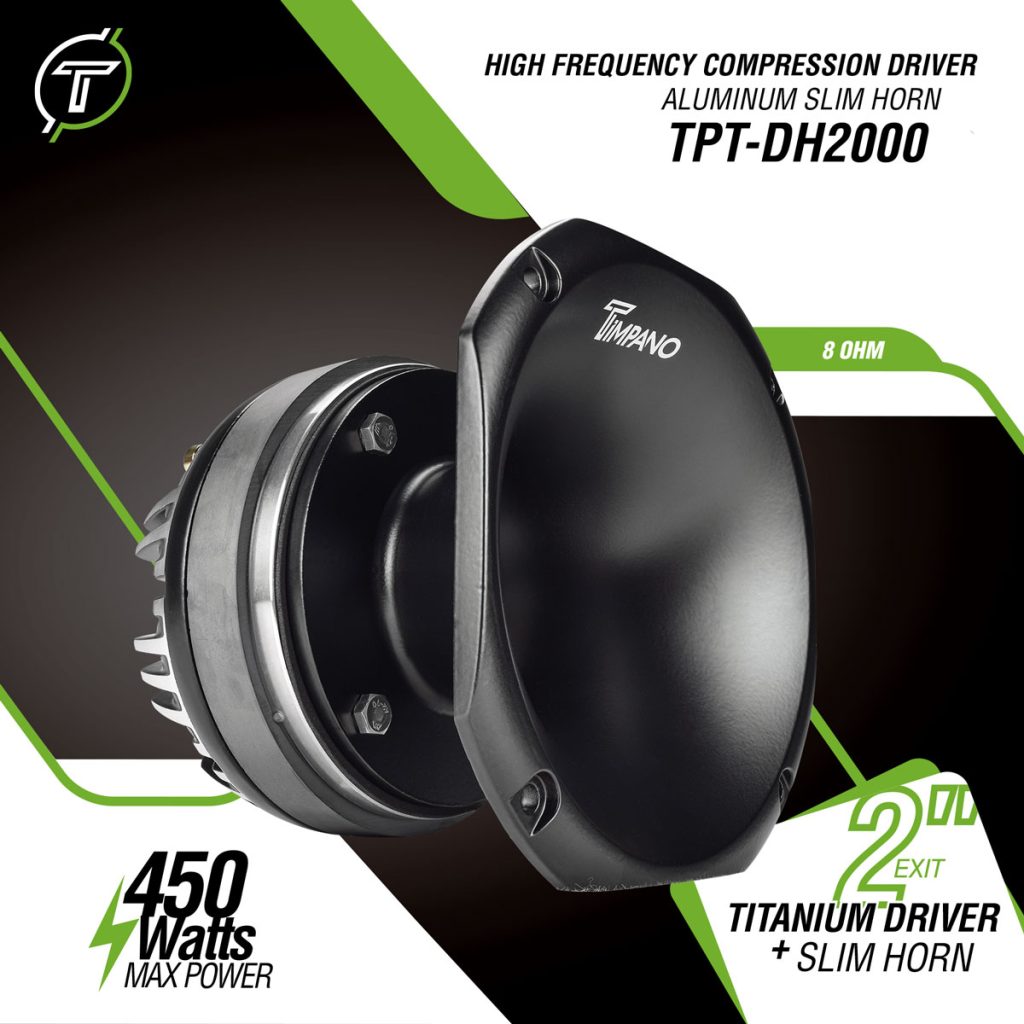 TPT-DH2000 | 2" Exit Compression Driver + Horn 450 Watts Max Power 8 Ohm Timpano