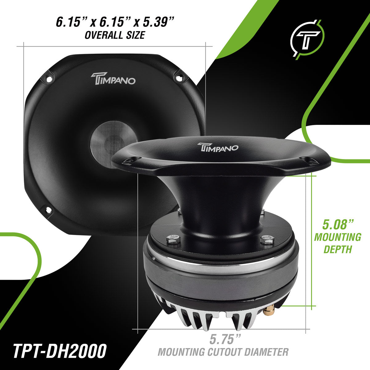 TPT-DH2000 | 2" Exit Compression Driver + Horn 450 Watts Max Power 8 Ohm Timpano