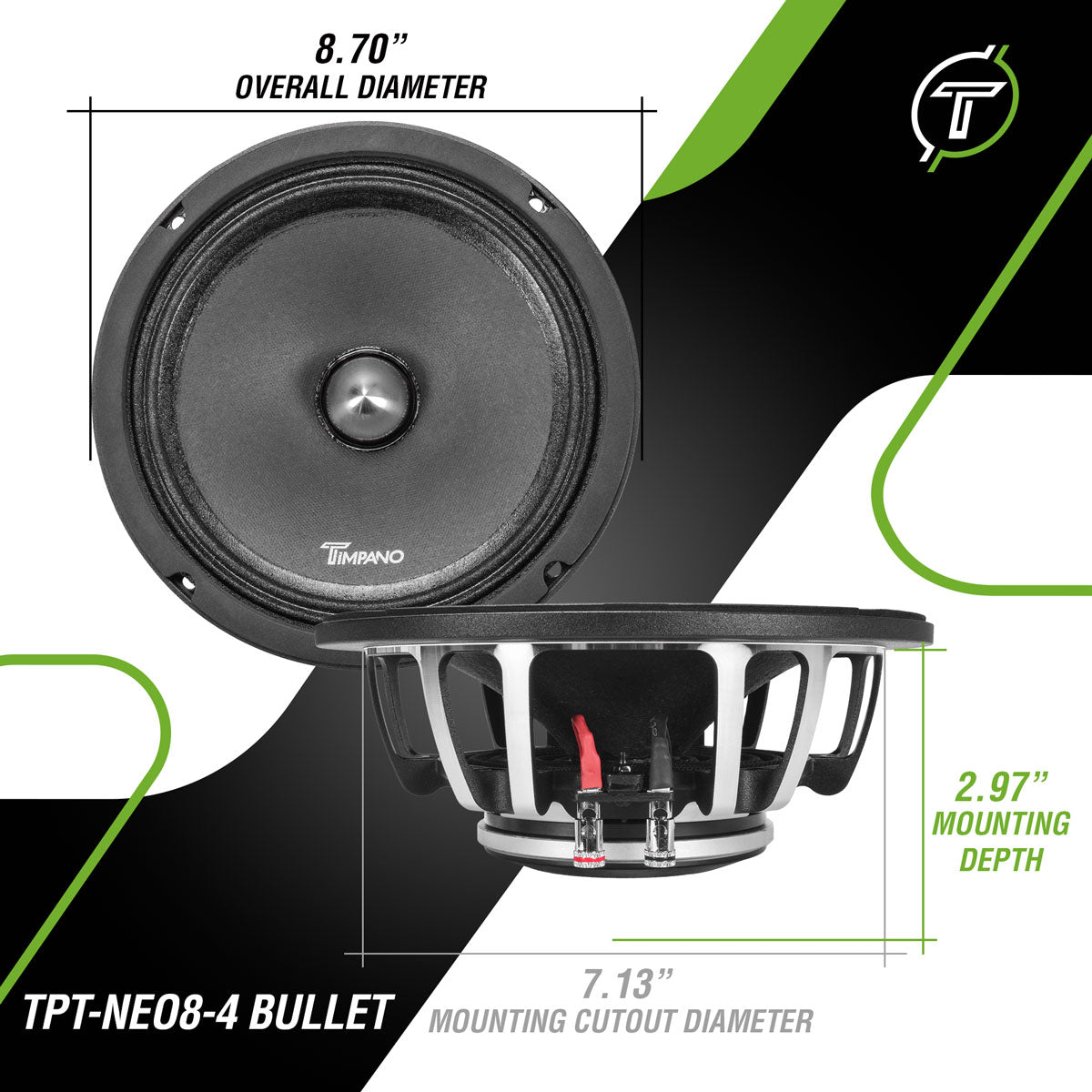TPT-NEO8-4 BULLET Midrange Timpano Audio