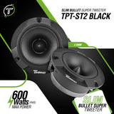 TPT-ST2 | Black Slim Super Tweeter, 600 Watts 4 Ohm Timpano