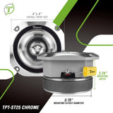 TPT-ST25 CHROME Pair PRO Bullet 4″ Super Tweeter 8 Ohm PRV