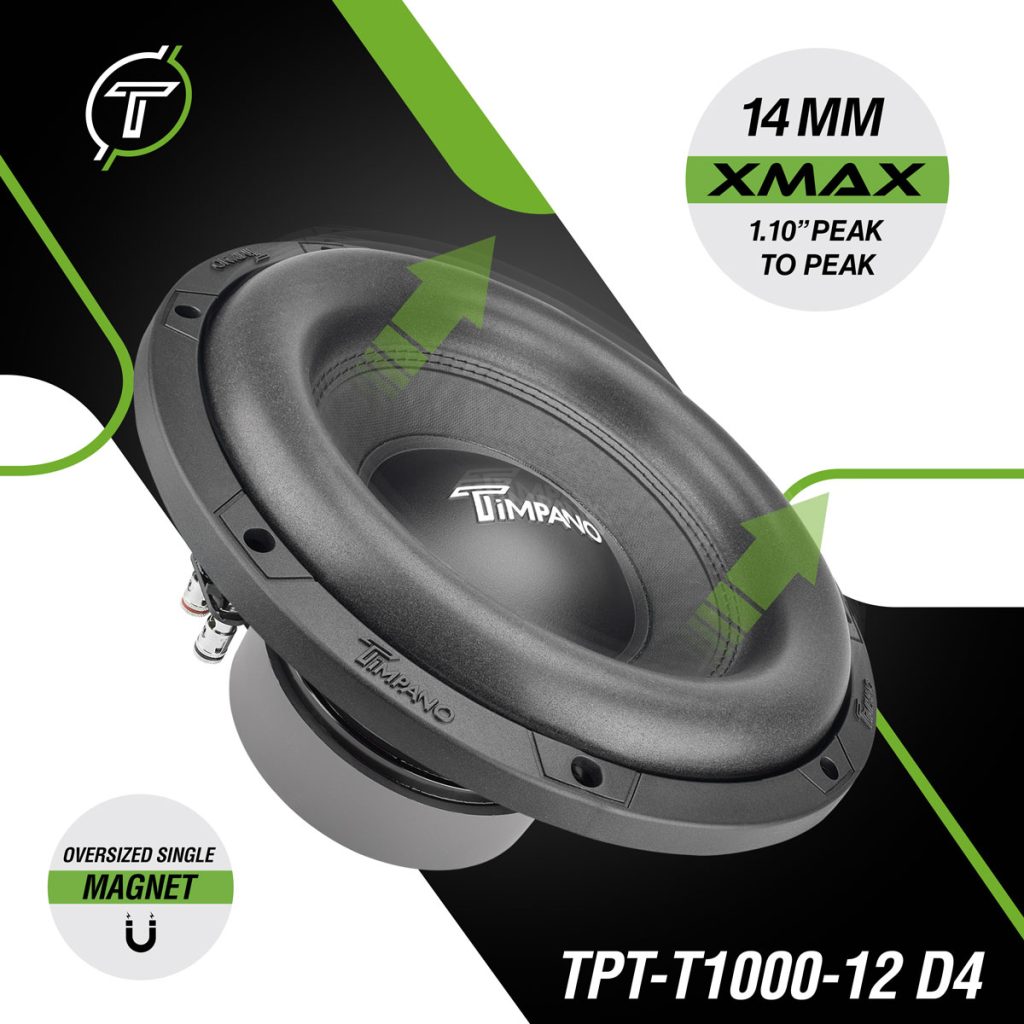 TPT-T1000-12 D4 Timpano 12″ Subwoofer 1200 Watts Timpano