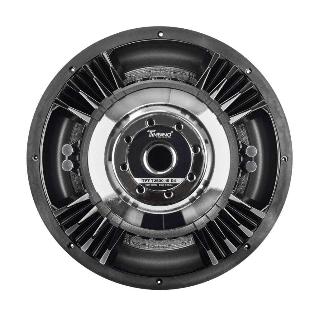 Timpano 15″ Car Audio Subwoofer 2500 Watts Dual 4 Ohm TPT-T2500-15 D4 High Performance Timpano