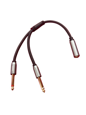 Stereo Splitter Y Cable 1 Feet, 6.35mm Female Plug to Dual 6.35mm Male Generic