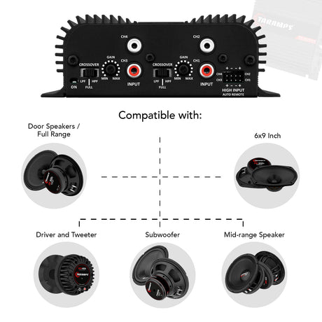 Taramps TS 400X4 HIGH LEVEL INPUT Car Audio Amplifier | NEW SMALL SIZE! Taramps US