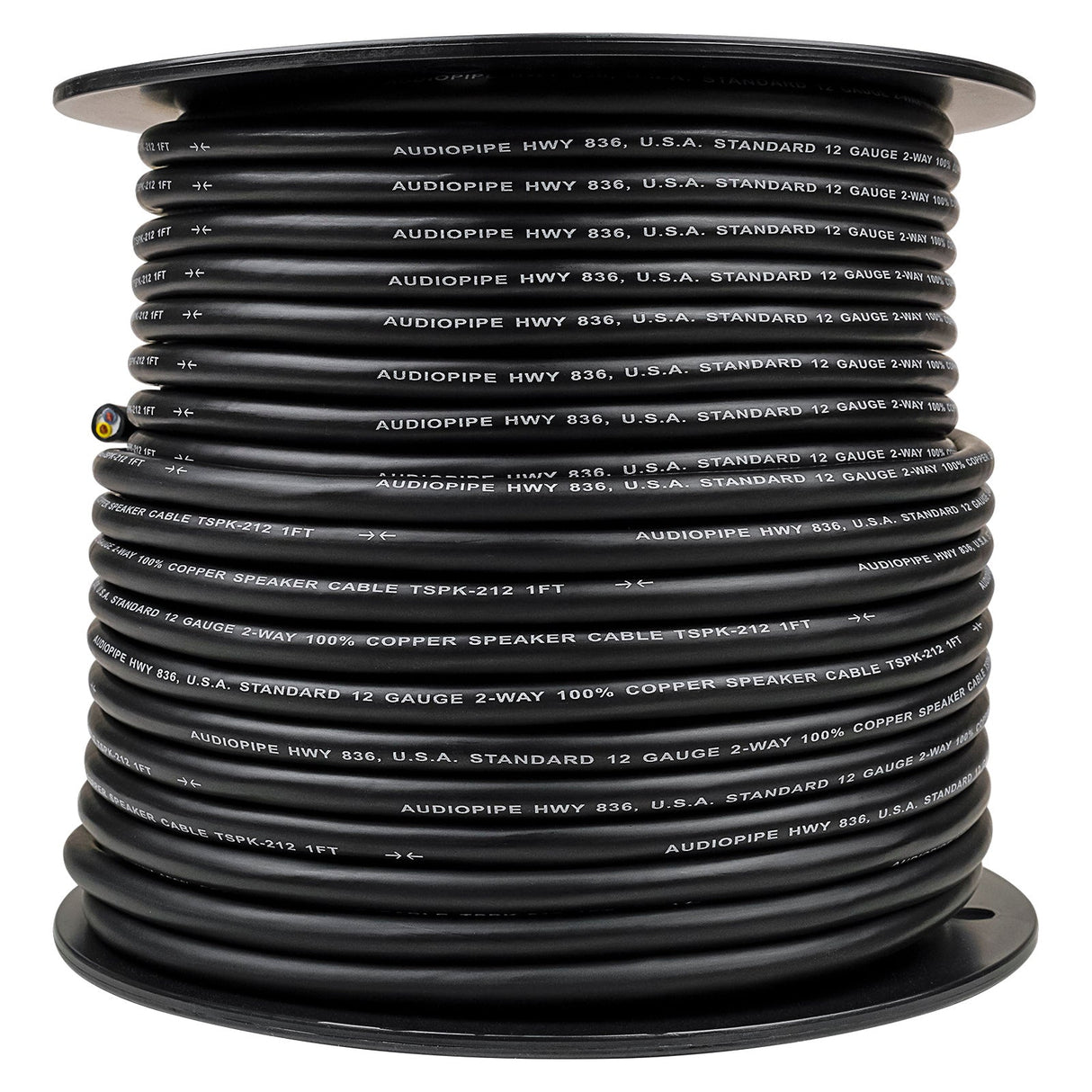 250Ft Speaker Cable, 12 AWG, 2 Conductors (TSPK-212-250) Audiopipe