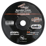 250Ft Speaker Cable, 14 AWG, 4 Conductors (TSPK-414-250) Audiopipe