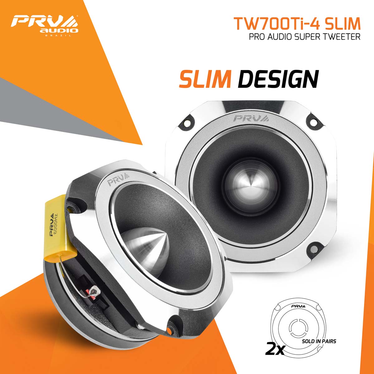PRV Audio TW700Ti-4 Slim 4 Inch Titanium Bullet Super Tweeter Pair