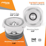 PRV Audio TW700Ti Titanium Bullet Super Tweeter 8 Ohm White