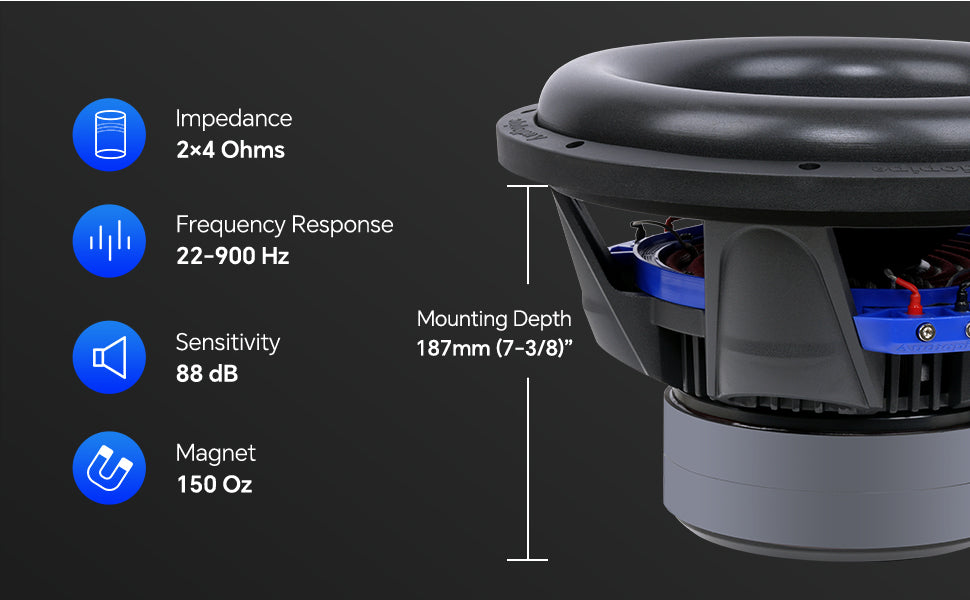 12” Double Stack High Power Subwoofer (TXX-BDD2-12) Audiopipe