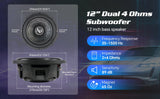 12" Shallow Mount Subwoofer (TXX-FB1200), Sold individually Audiopipe