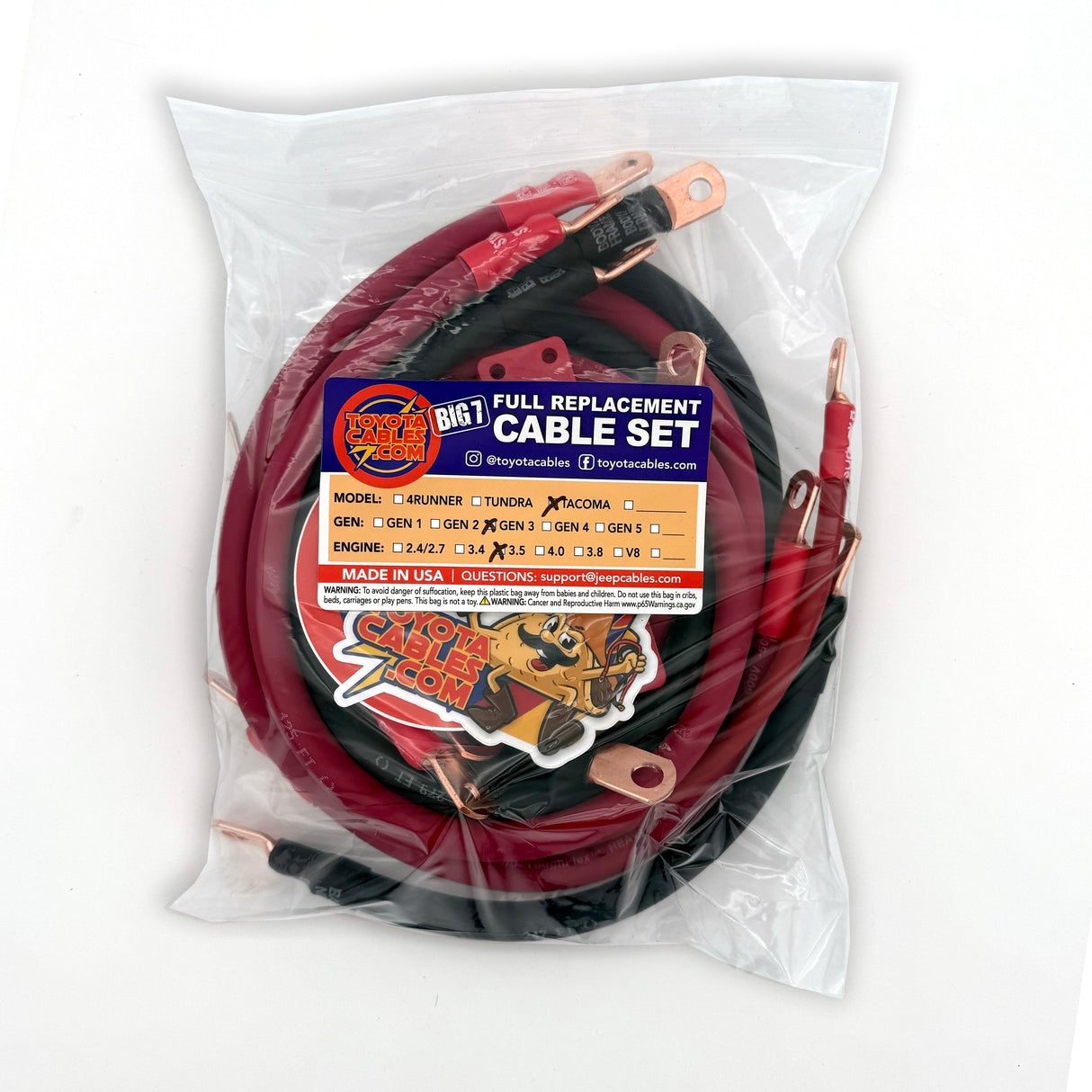 Toyota Tacoma Big 7 Battery Cables Kit (Gen 3 - 2016-2021)