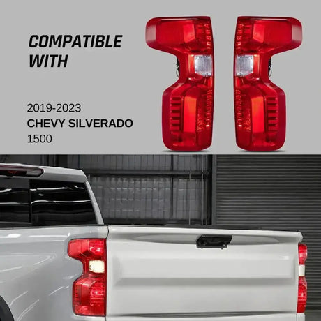 Tail Light Assembly Driver + Passenger (Left + Right) Set for 2019-2022 Chevrolet Chevy Silverado 1500