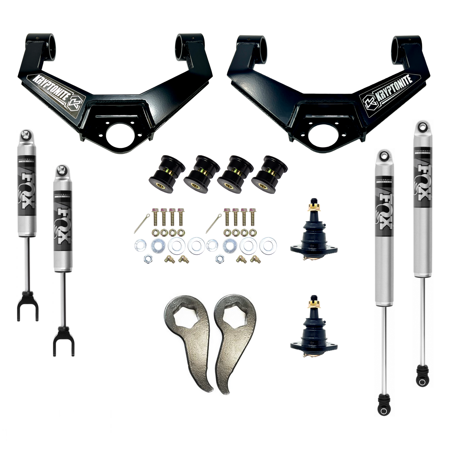 KRYPTONITE STAGE 3 LEVELING KIT WITH FOX SHOCKS FOR 2020-2025 CHEVY/GMC 2500HD/3500