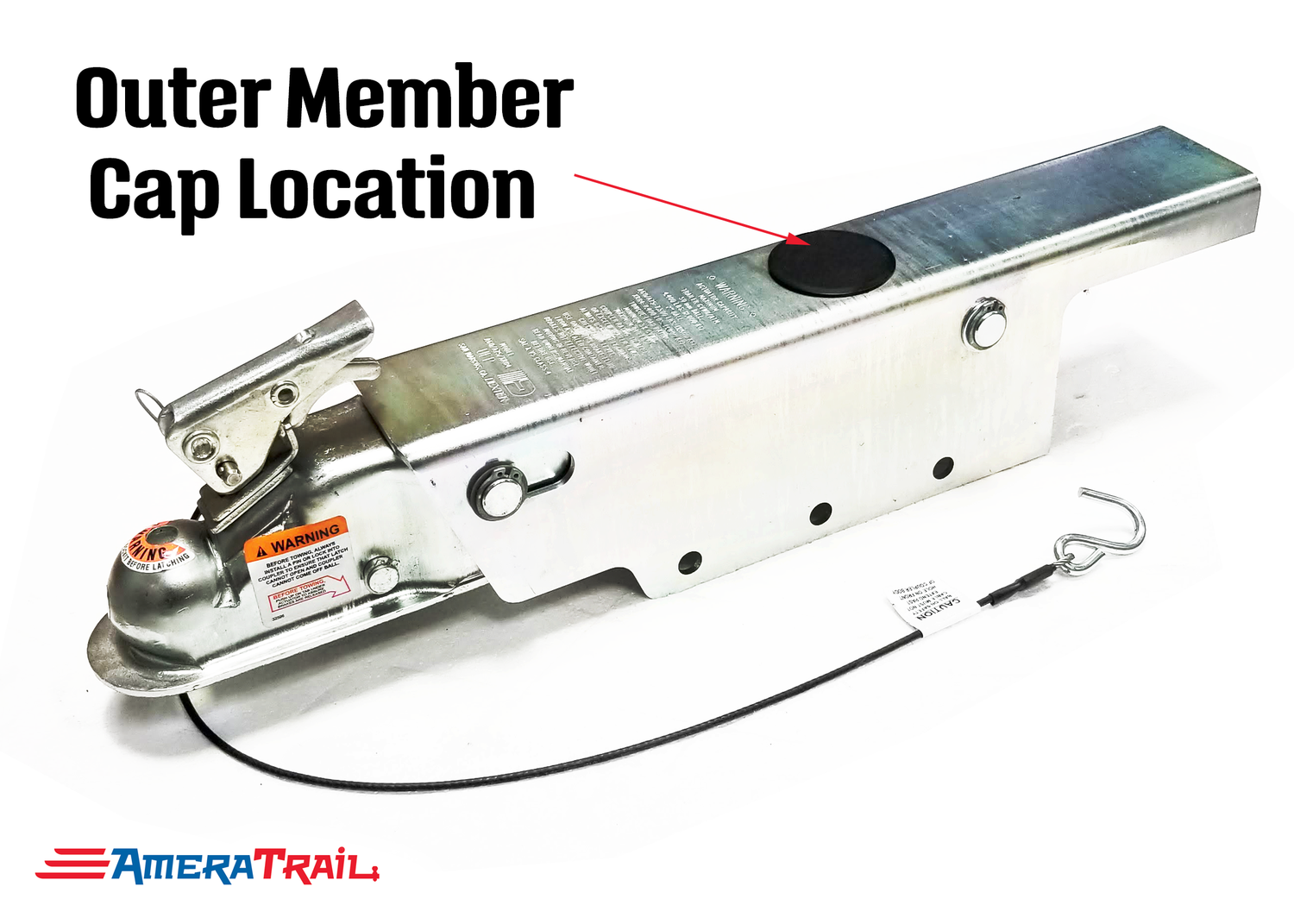 UFP A-60 / A-75 Actuator Outer Member Cap - 2 1/2", Screw On, Black Plastic