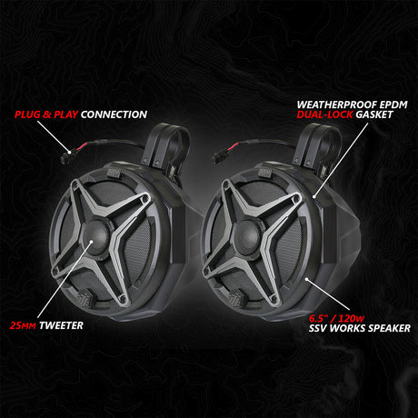 2017-2026 Can-Am® X3, Phase-4 A-Spec 5-Speaker 800watt System w/JVC