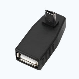 USB Female to Micro USB Male 180° adapter down angled TekShack