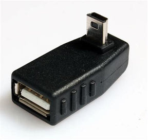 USB Female to Mini USB Male 180° adapter down angled TekShack