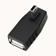 USB Female to Mini USB Male 90° left angled adapter TekShack