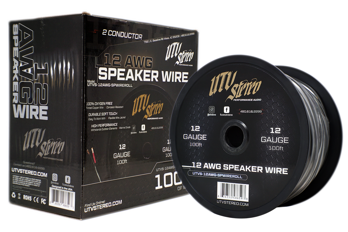 12 AWG Speaker Wire Roll - 12ft | UTVS-12AWG-SPWIRE-12 UTV Stereo